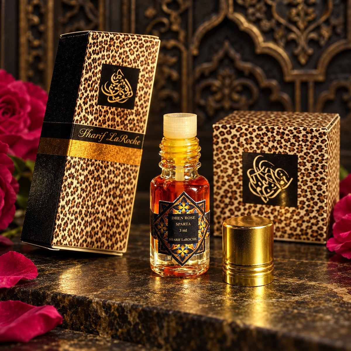 Dhen Rose Sparta perfume oil 3 ml with original bottle and boxes