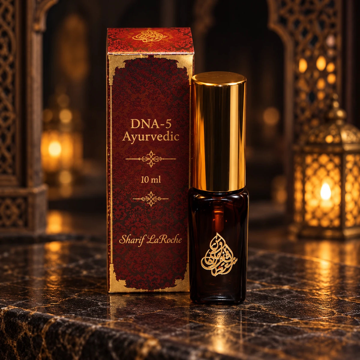 DNA-5 Ayurvedic perfume spray 10 ml with original gold cap and burgundy box