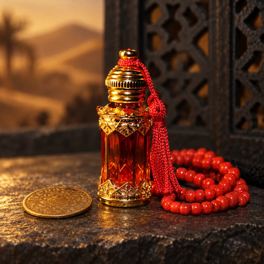 Dunes du Sahara perfume oil 3 ml in original ornate bottle with red tassel