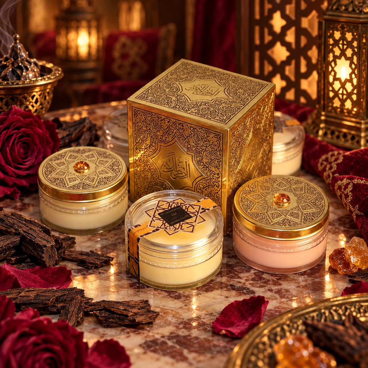 Khalij oud Ottoman rose and musk solid cream perfume 10g