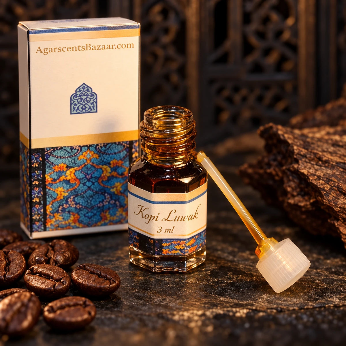Kopi Luwak perfume essence 3 ml with original amber vial and box