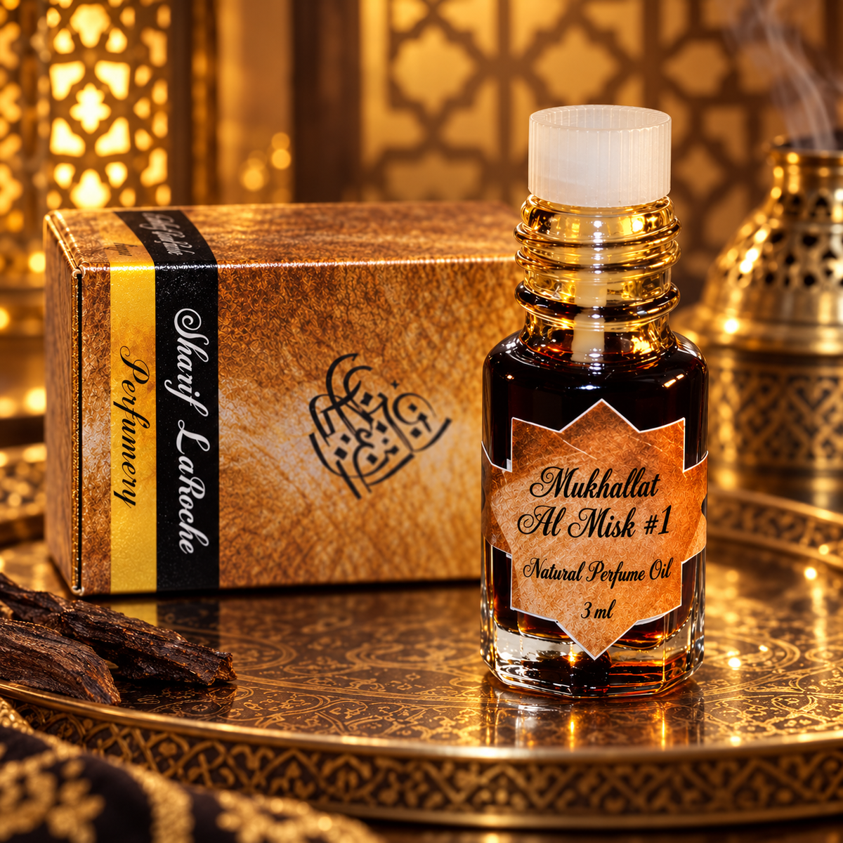 Mukhallat Al Misk #1 natural perfume oil 3ml with oriental presentation