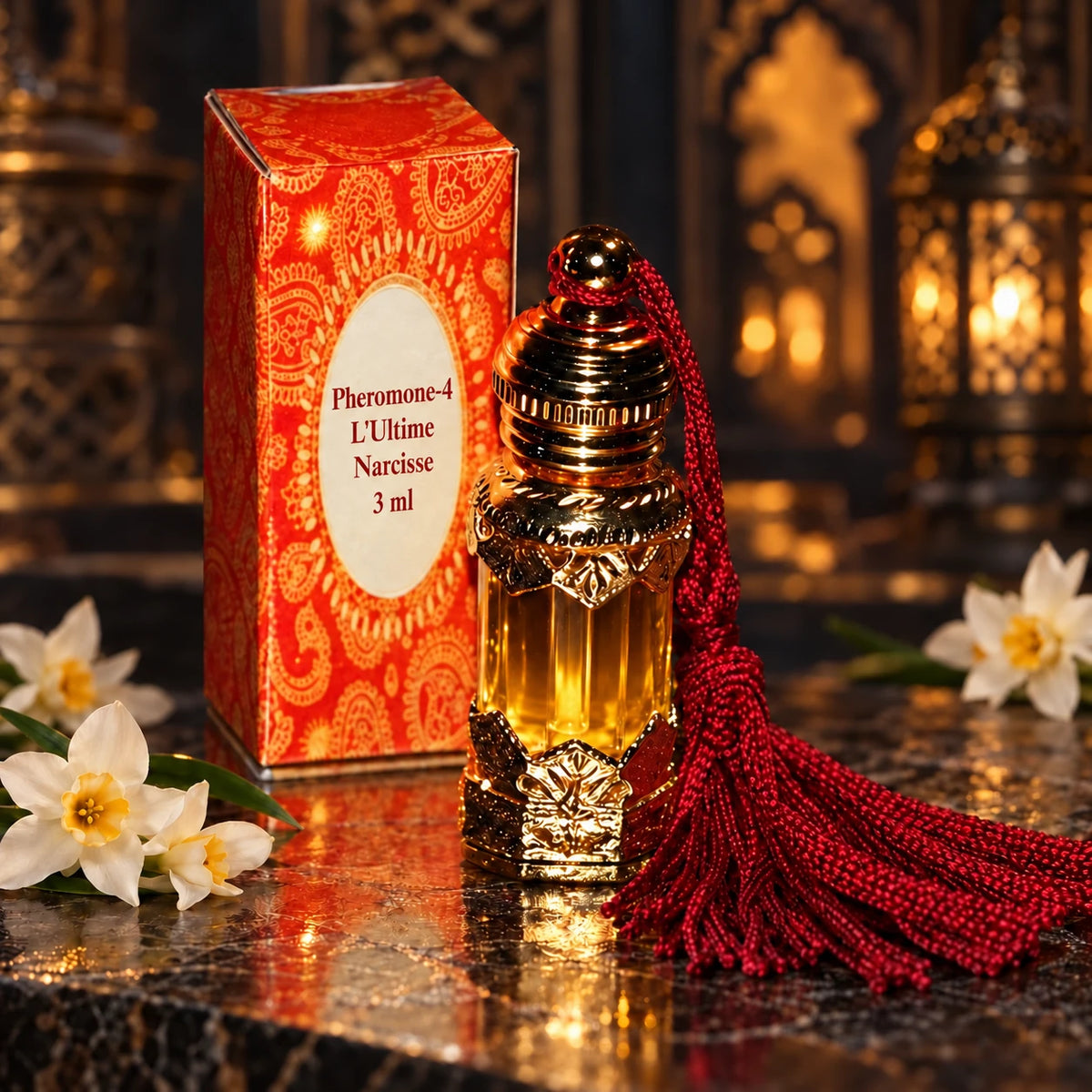 Pheromone-4 L’Ultime Narcisse 3ml perfume bottle with title on original box