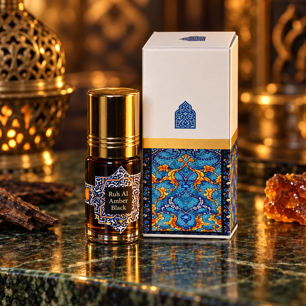 Ruh Al Amber Black – Dark Amber Perfume Oil 3ml