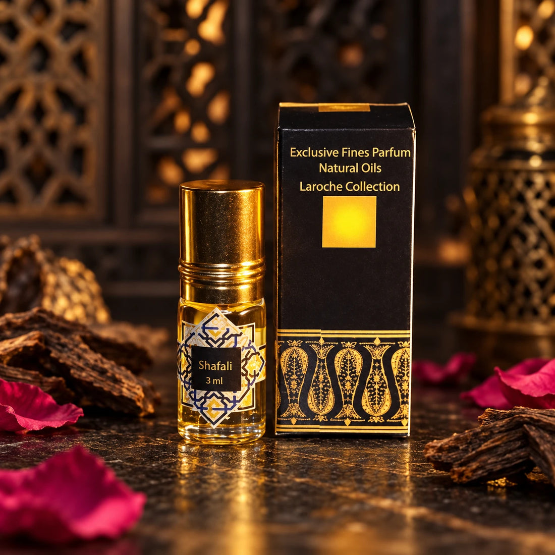 Shafali perfume oil 3 ml with original bottle and black gold box