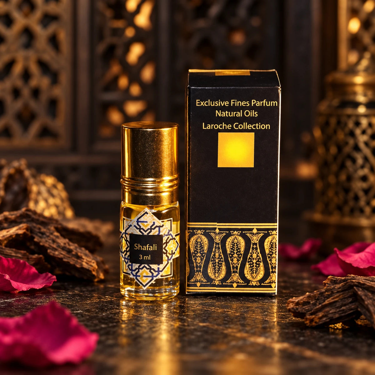 Shafali perfume oil 3 ml with original bottle and black gold box